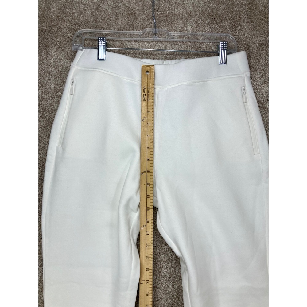 Banana Republic High Rise Fleece Jogger Pants Womens S White Zipper Pockets NEW - Picture 7 of 10